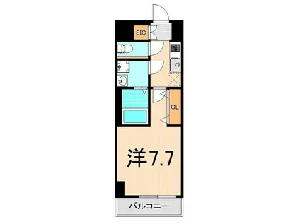 フュージョナル北綾瀬(1K/7階)の間取り写真