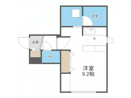 ROI CIEL(1K/4階)の間取り写真