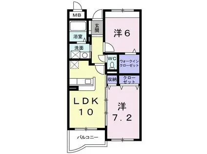 サンパレス土肥(2LDK/1階)の間取り写真