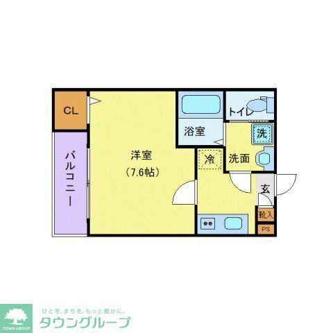 ジーメゾン千葉浜野プラージュ(1K/2階)の間取り写真