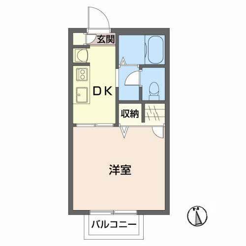 コーポソレイユ(1K/2階)の間取り写真