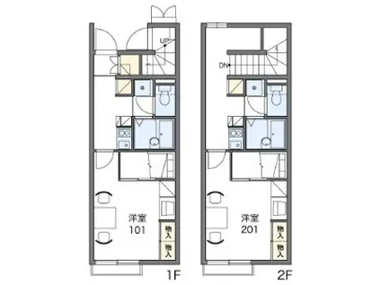 レオパレスFINE2(1K/1階)の間取り写真