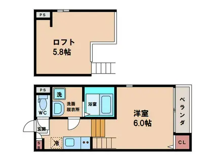 プレミアムテラスあびこ(ワンルーム/1階)の間取り写真