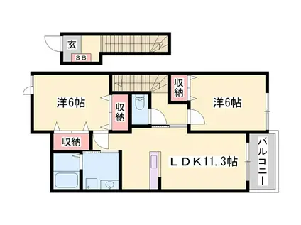 ウィル ヴェステージ壱番館(2LDK/2階)の間取り写真