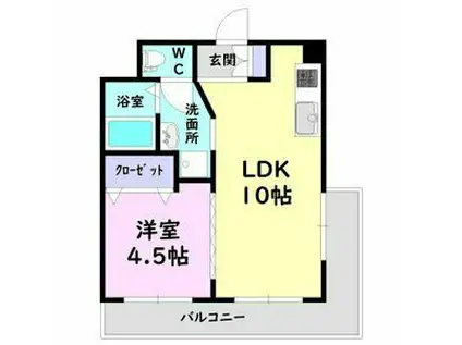 エムズハウス栄(1LDK/8階)の間取り写真
