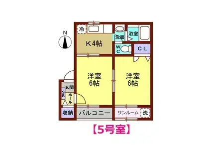 シンフォニー(2K/1階)の間取り写真