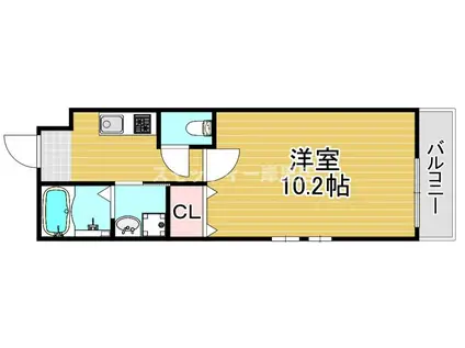 フジパレス粉浜II番館(1K/3階)の間取り写真