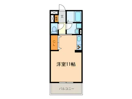 ヴェリエーロ(ワンルーム/2階)の間取り写真