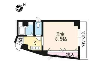 ソルフェージュ桂(1K/2階)の間取り写真