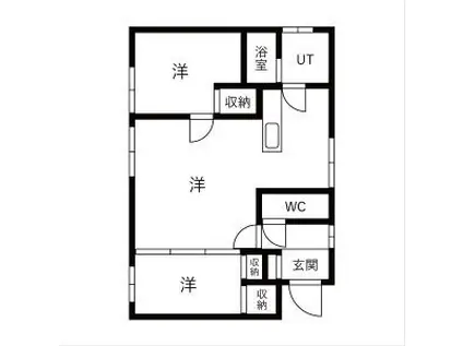 北7東14居住(2LDK/2階)の間取り写真