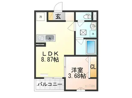 FSTYLE藤井寺道明寺1号館(1LDK/3階)の間取り写真