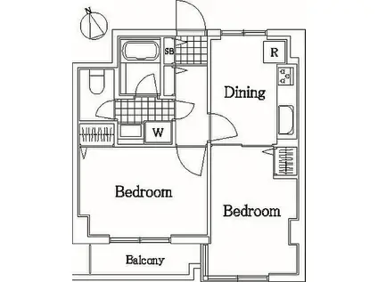 日神パレス鶴見市場(2DK/6階)の間取り写真