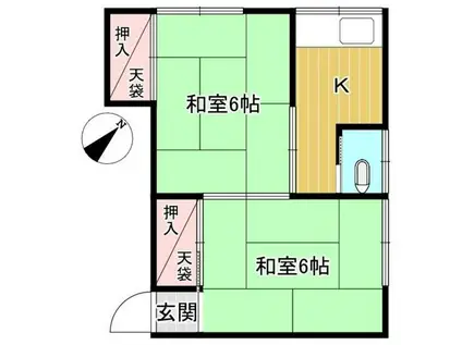 白峯荘(2K/2階)の間取り写真