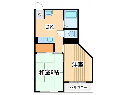 シティハイツ相模大野(2DK/2階)の間取り写真