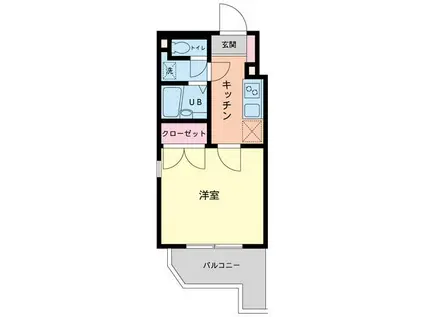 カーサ・アミーゴ(1K/2階)の間取り写真