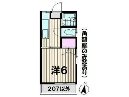 DAYO国立(1K/1階)の間取り写真