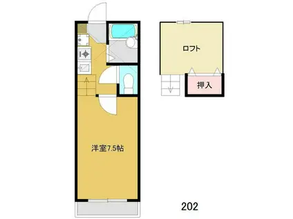 パティオ(1K/2階)の間取り写真