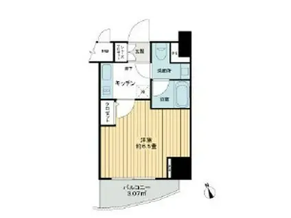 コンシェリア芝公園DS(1K/9階)の間取り写真