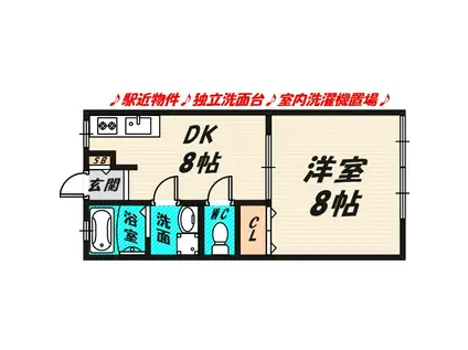 栄コーポ(1DK/3階)の間取り写真