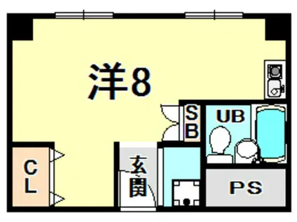 エルマーナ香枦園(ワンルーム/1階)の間取り写真