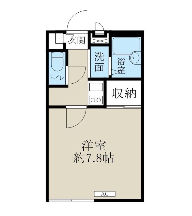レオパレスアイビス AYA(1K/1階)の間取り写真