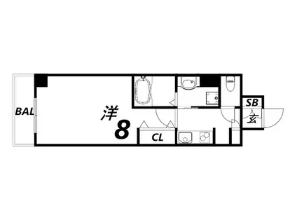 ラフィーネ伊丹II(1K/7階)の間取り写真