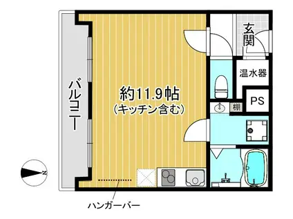 百万遍ハイツ(ワンルーム/4階)の間取り写真
