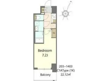 S-RESIDENCE大和田ALINE(1K/2階)の間取り写真