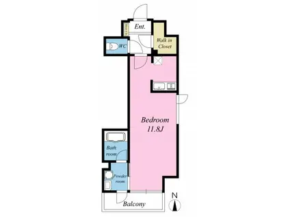 アルカディア西葛西(1K/2階)の間取り写真