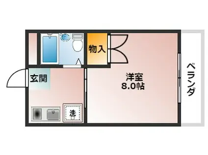 天神リバーサイドマンション(1K/1階)の間取り写真