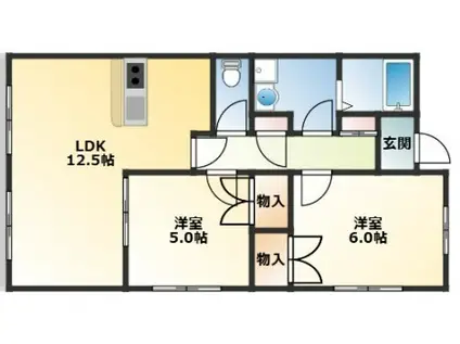 ビューシティー2000(2LDK/2階)の間取り写真
