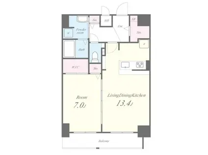 都営浅草線 東日本橋駅 徒歩4分 10階建 築16年(1LDK/5階)の間取り写真