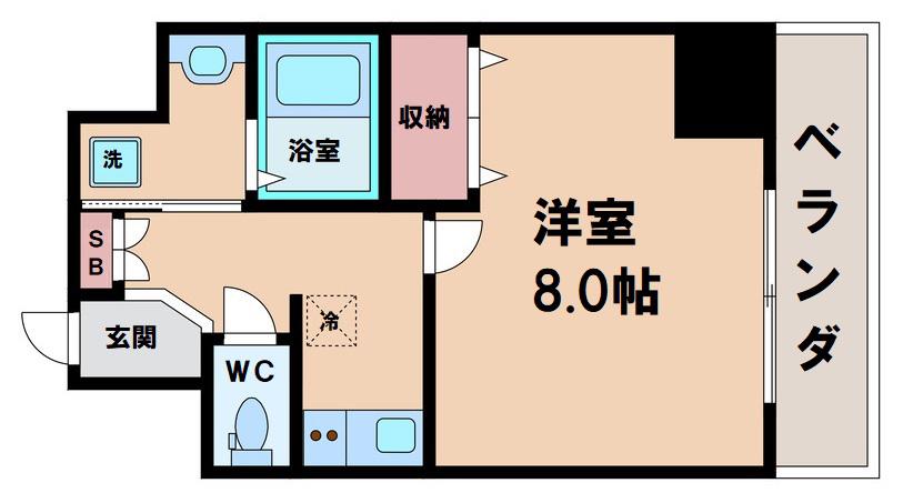 プライムコート天王寺町(1K/2階)の間取り写真