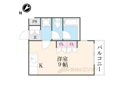 エルミナフラット後三条(ワンルーム/3階)の間取り写真