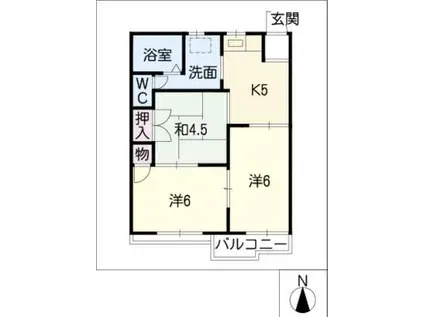 タウニー三郷(3K/1階)の間取り写真