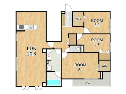 D-ROOM大路(3LDK/3階)の間取り写真