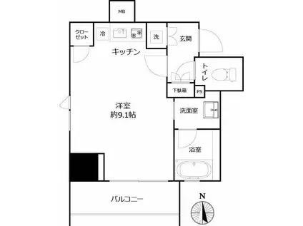 リアルテ亀戸(ワンルーム/2階)の間取り写真