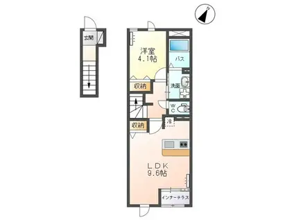 ステイゴールドII(1LDK/2階)の間取り写真