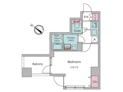 リブリサン茅ヶ崎(1K/1階)の間取り写真