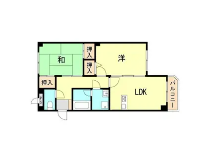 メルヴィレッジI(1LDK/1階)の間取り写真