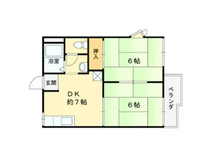 アビィロード枚岡D棟(2DK/2階)の間取り写真