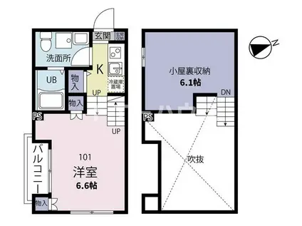 CHALET幕張(2K/1階)の間取り写真