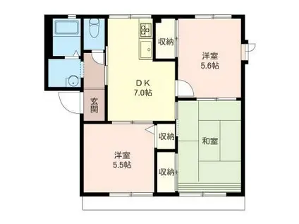 フローラルコート(3DK/1階)の間取り写真