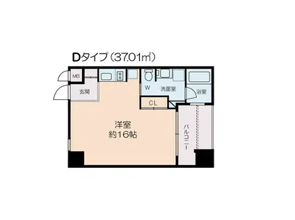 忠兵衛新町ハウス(ワンルーム/5階)の間取り写真