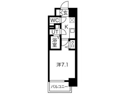 ファーストフィオーレ三宮イースト(1K/7階)の間取り写真