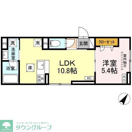 セレスティア下丸子(1LDK/1階)の間取り写真