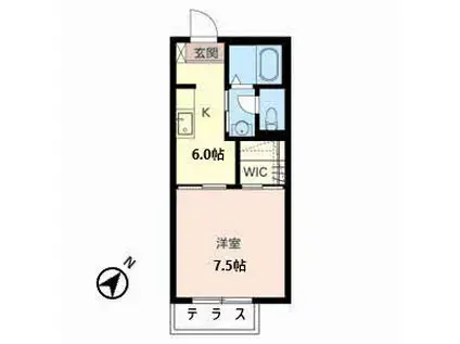 カサ エクセレンテIII(1K/1階)の間取り写真