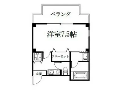 パサディーナ円町(1K/1階)の間取り写真