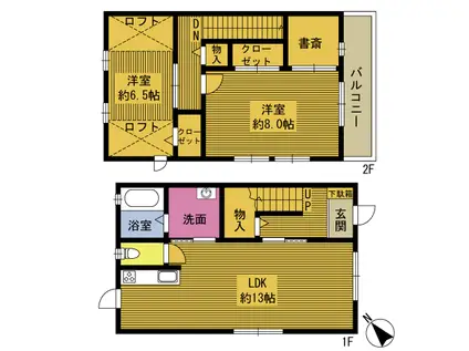 MS APARTMENT(2LDK/1階)の間取り写真