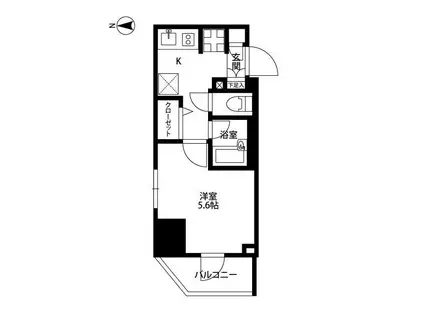 プレール・ドゥーク亀戸V(1K/10階)の間取り写真